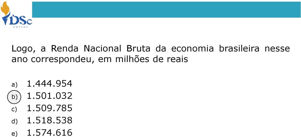 correspondeu, em milhões de reais a) 1.