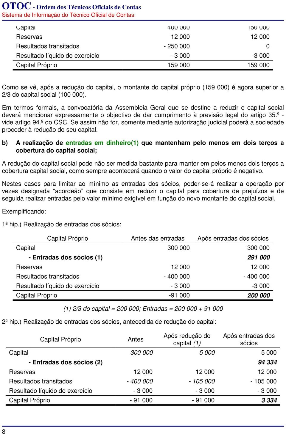 Em termos formais, a convocatória da Assembleia Geral que se destine a reduzir o capital social deverá mencionar expressamente o objectivo de dar cumprimento à previsão legal do artigo 35.