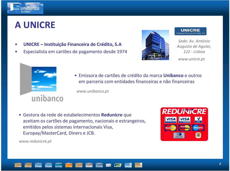 pt Emissora de cartões de crédito da marca Unibanco e outros em parceria com entidades financeiras e não financeiras www.