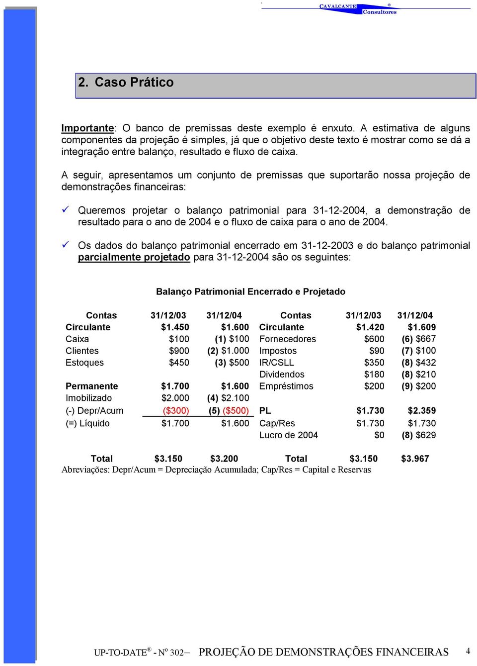 A seguir, apresentamos um conjunto de premissas que suportarão nossa projeção de demonstrações financeiras:!