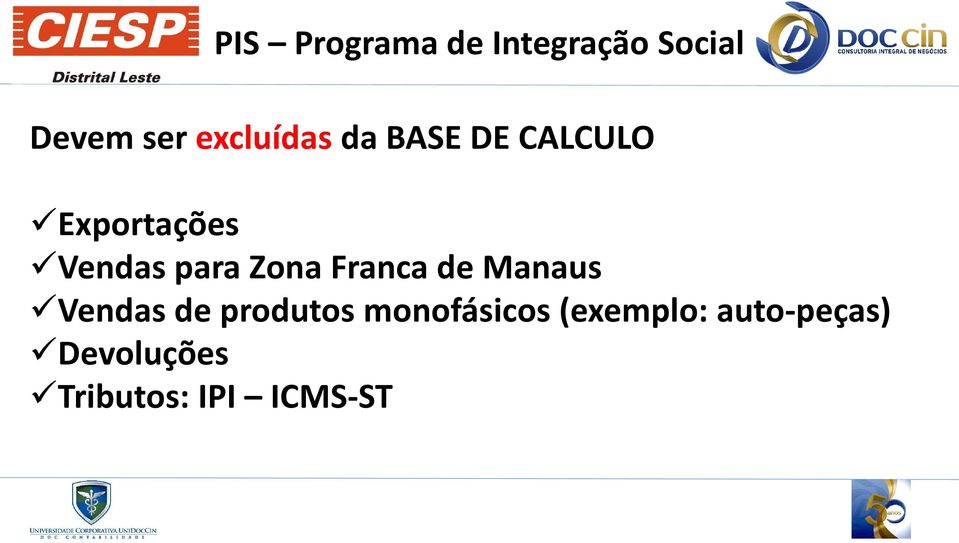 para Zona Franca de Manaus Vendas de produtos