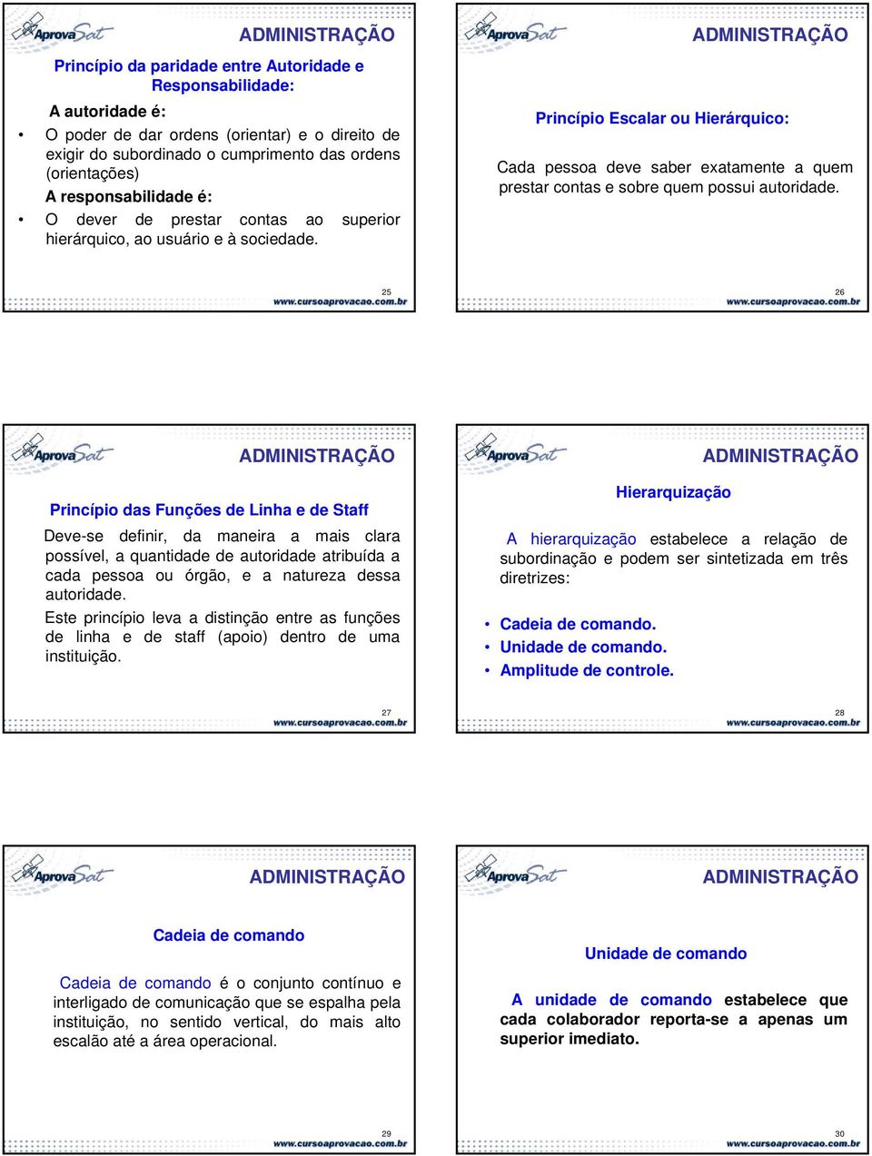 Princípio Escalar ou Hierárquico: Cada pessoa deve saber exatamente a quem prestar contas e sobre quem possui autoridade.