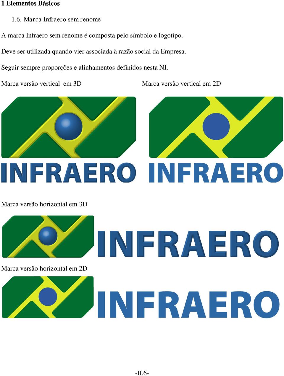 Seguir sempre proporções e alinamentos definidos nesta NI.