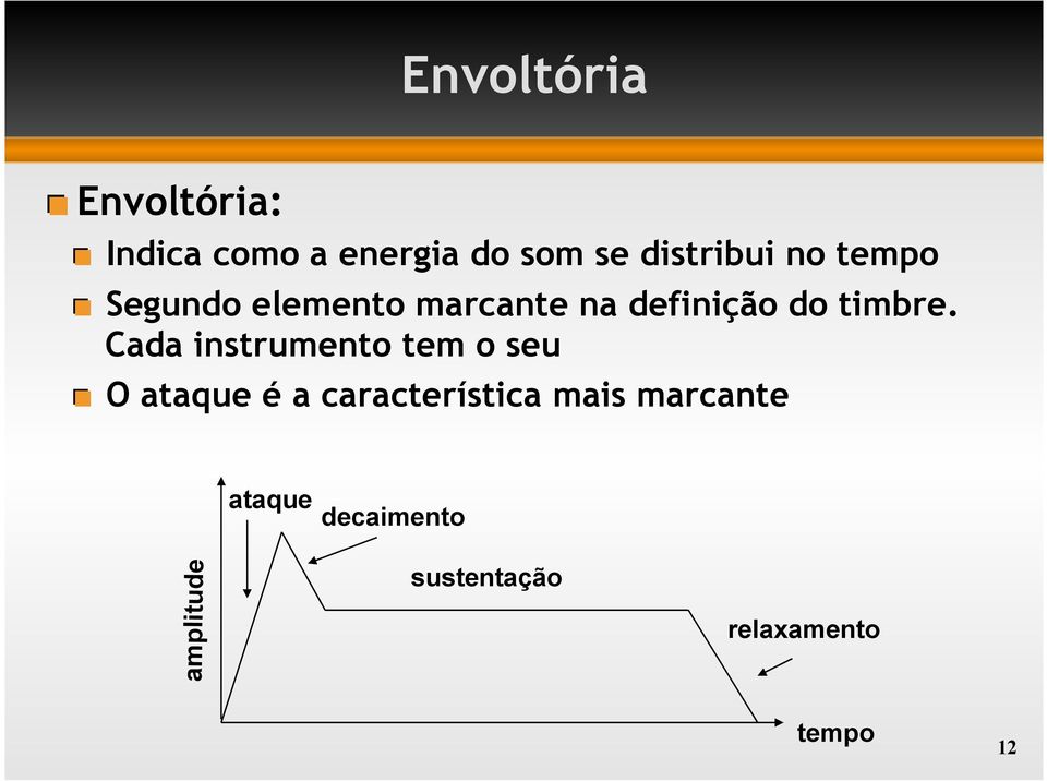 Segundo elemento marcante na definição do timbre.