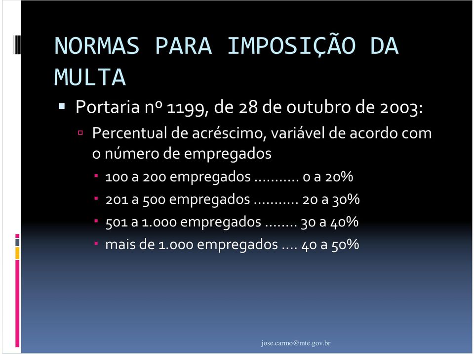 a 200 empregados... 0 a 20% 201 a 500 empregados... 20 a 30% 501 a 1.