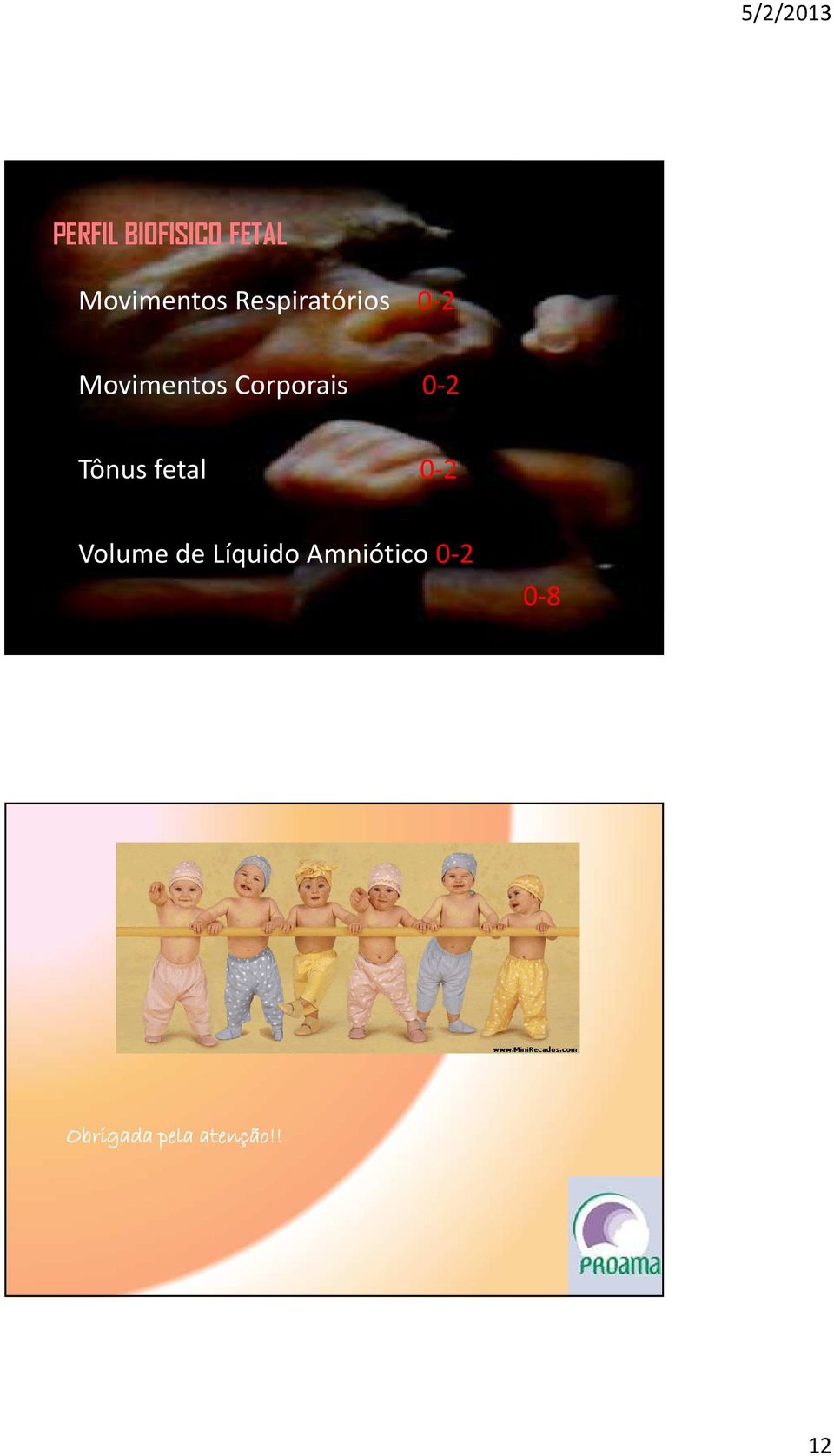 0-2 Tônus fetal 0-2 Volume de Líquido