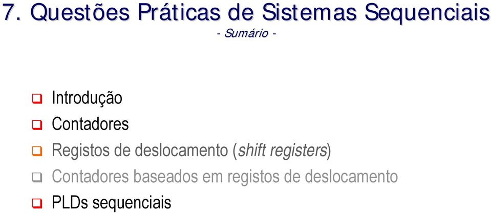 registers) Contadores baseados em