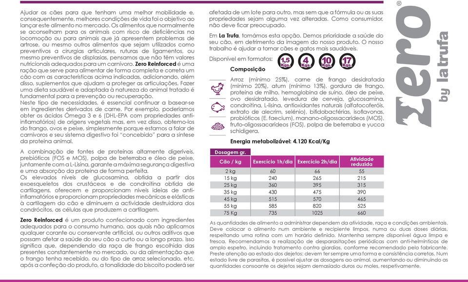 utilizados como preventivos a cirurgias articulares, ruturas de ligamentos, ou mesmo preventivos de displasias, pensamos que não têm valores nutricionais adequados para um carnívoro.