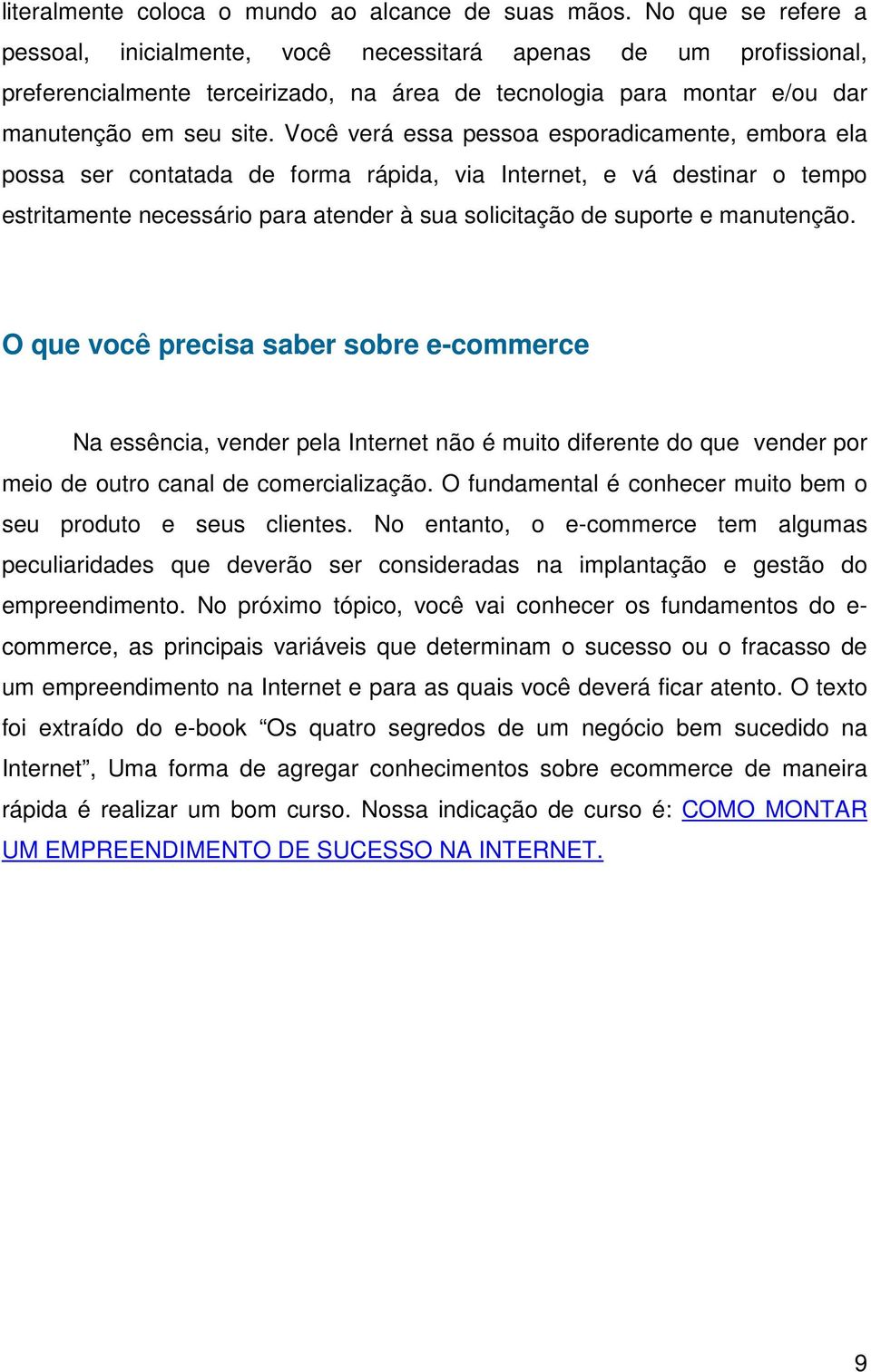 Você verá essa pessoa esporadicamente, embora ela possa ser contatada de forma rápida, via Internet, e vá destinar o tempo estritamente necessário para atender à sua solicitação de suporte e