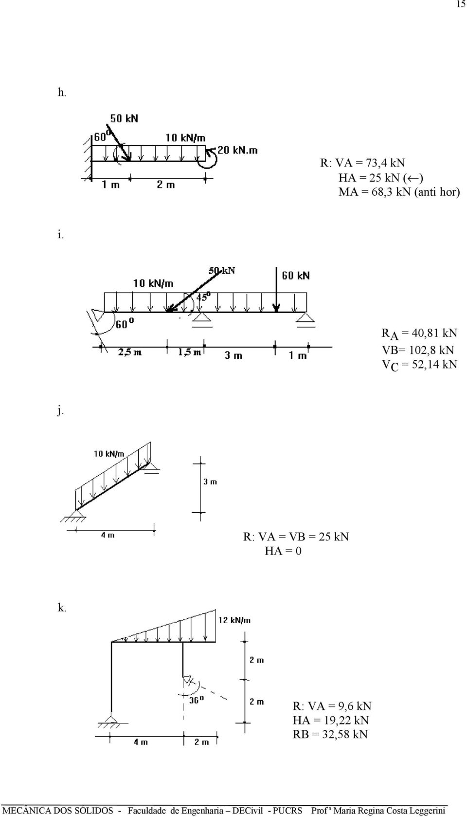 RA = 40,81 kn VB= 102,8 kn VC = 52,14 kn j.