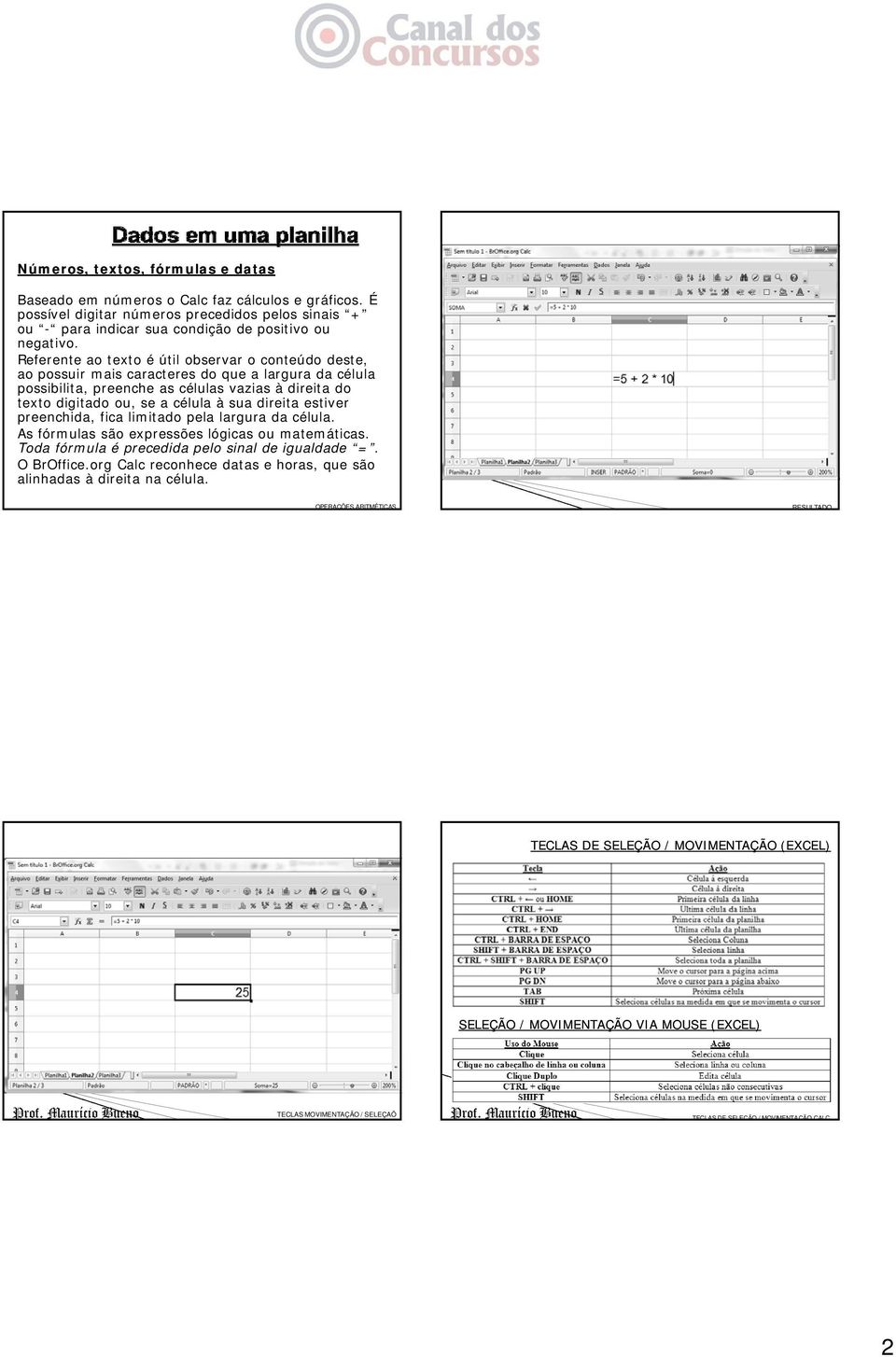 direita estiver preenchida, fica limitado pela largura da célula. As fórmulas são expressões lógicas ou matemáticas. Toda fórmula é precedida pelo sinal de igualdade =. O BrOffice.