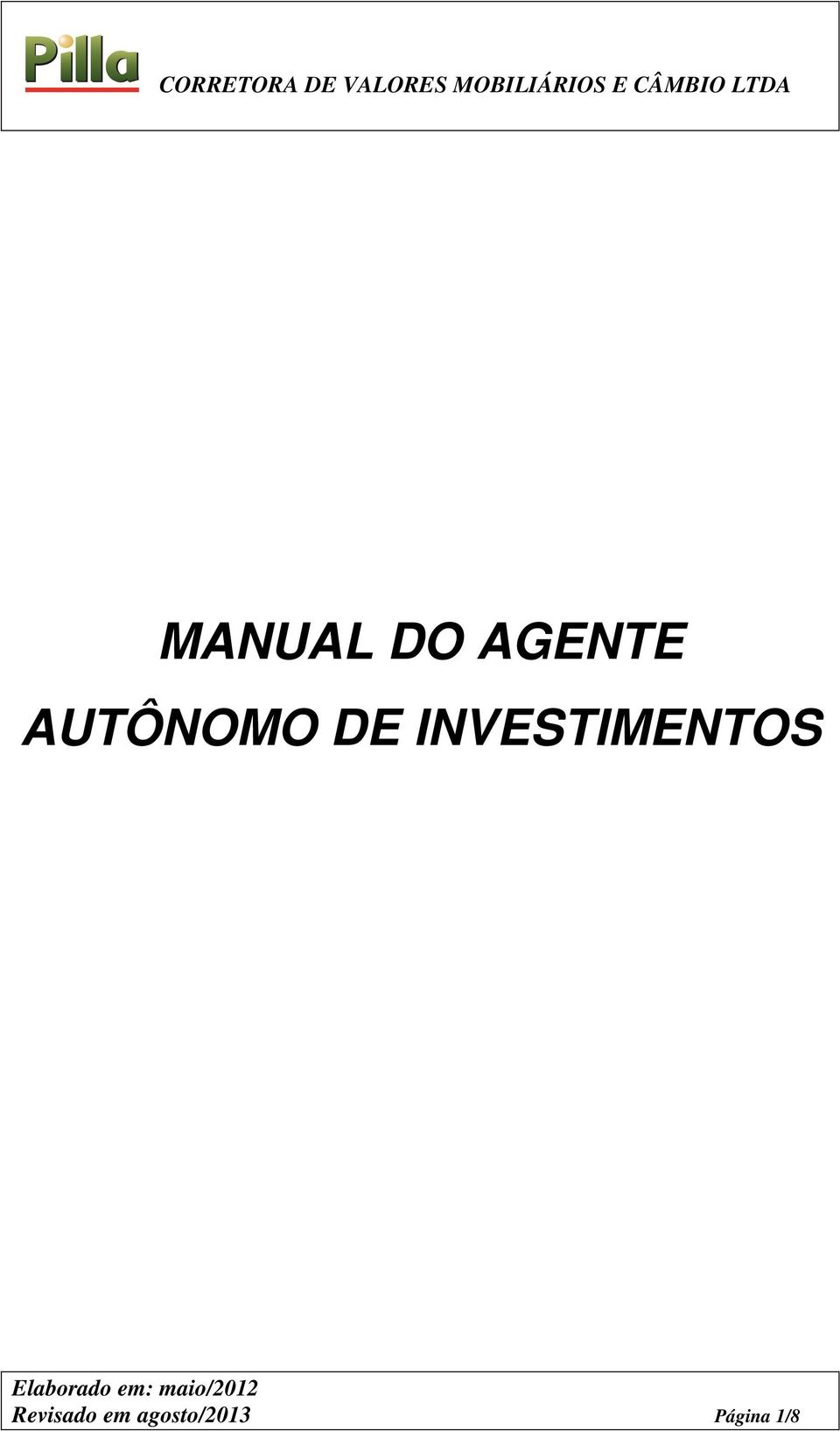 MANUAL DO AGENTE AUTÔNOMO DE