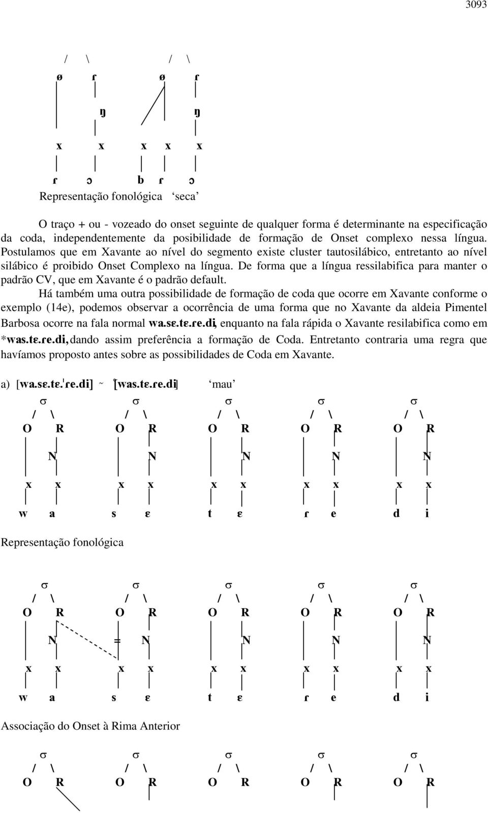 De forma que a língua ressilabifica para manter o padrão CV, que em Xavante é o padrão default.