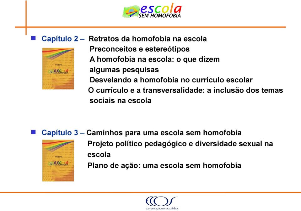 transversalidade: a inclusão dos temas sociais na escola Capítulo 3 Caminhos para uma escola sem