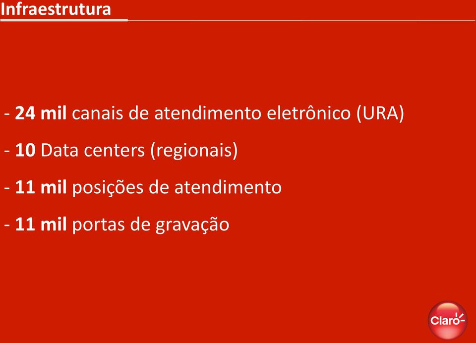 centers (regionais) - 11 mil posições