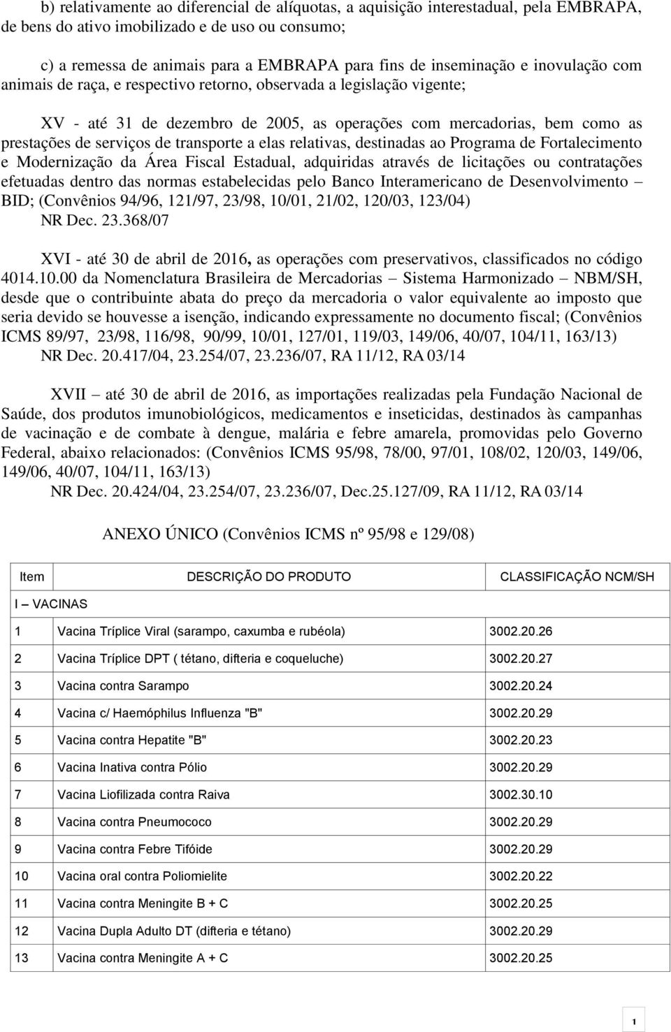 Programa Fortalecimento e Mornização da Área Fiscal Estadual, adquiridas através licitações ou contratações efetuadas ntro das normas estabelecidas pelo Banco Interamericano Desenvolvimento BID;