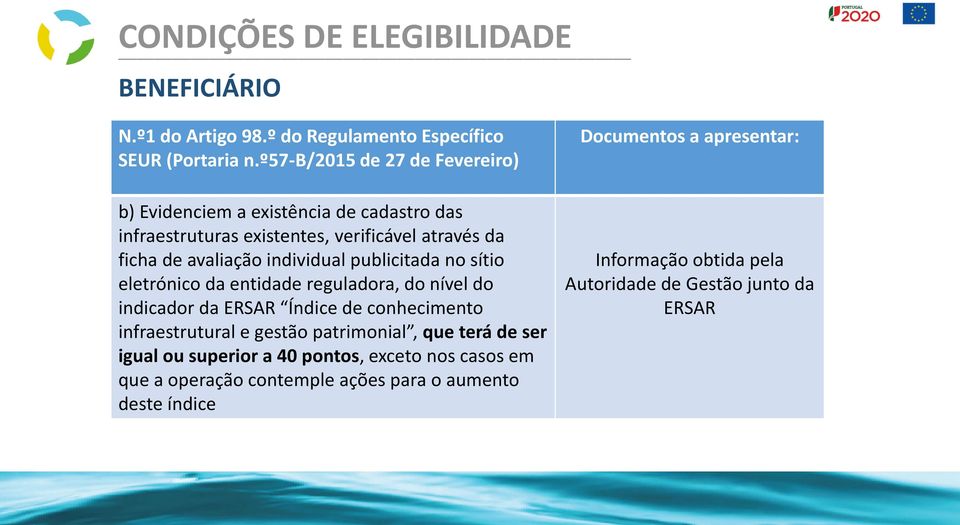 individual publicitada no sítio eletrónico da entidade reguladora, do nível do indicador da ERSAR Índice de conhecimento infraestrutural e gestão