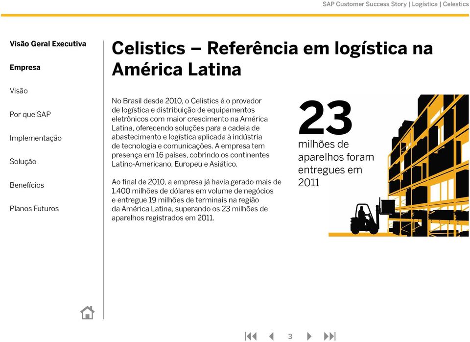 A empresa tem presença em 16 países, cobrindo os continentes Latino-Americano, Europeu e Asiático. Ao final de 2010, a empresa já havia gerado mais de 1.