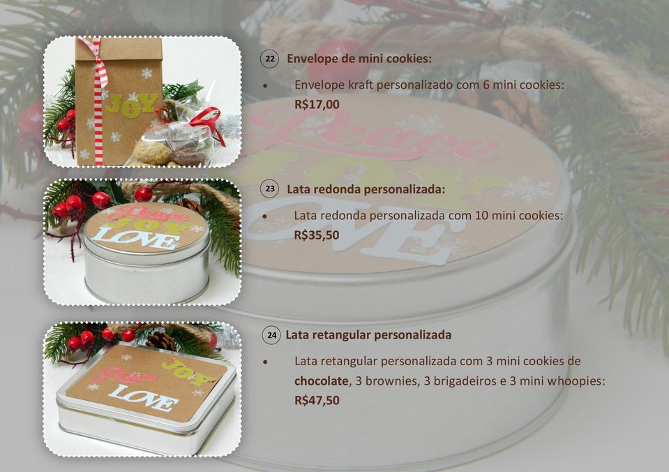 cookies: R$35,50 24 Lata retangular personalizada Lata retangular personalizada
