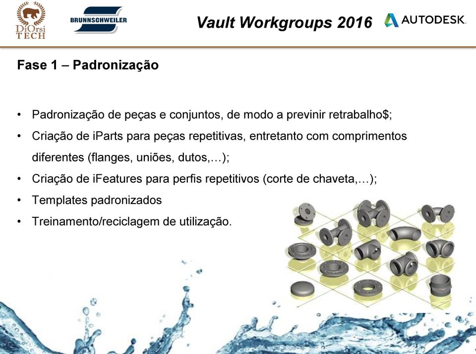 comprimentos diferentes (flanges, uniões, dutos, ); Criação de ifeatures para