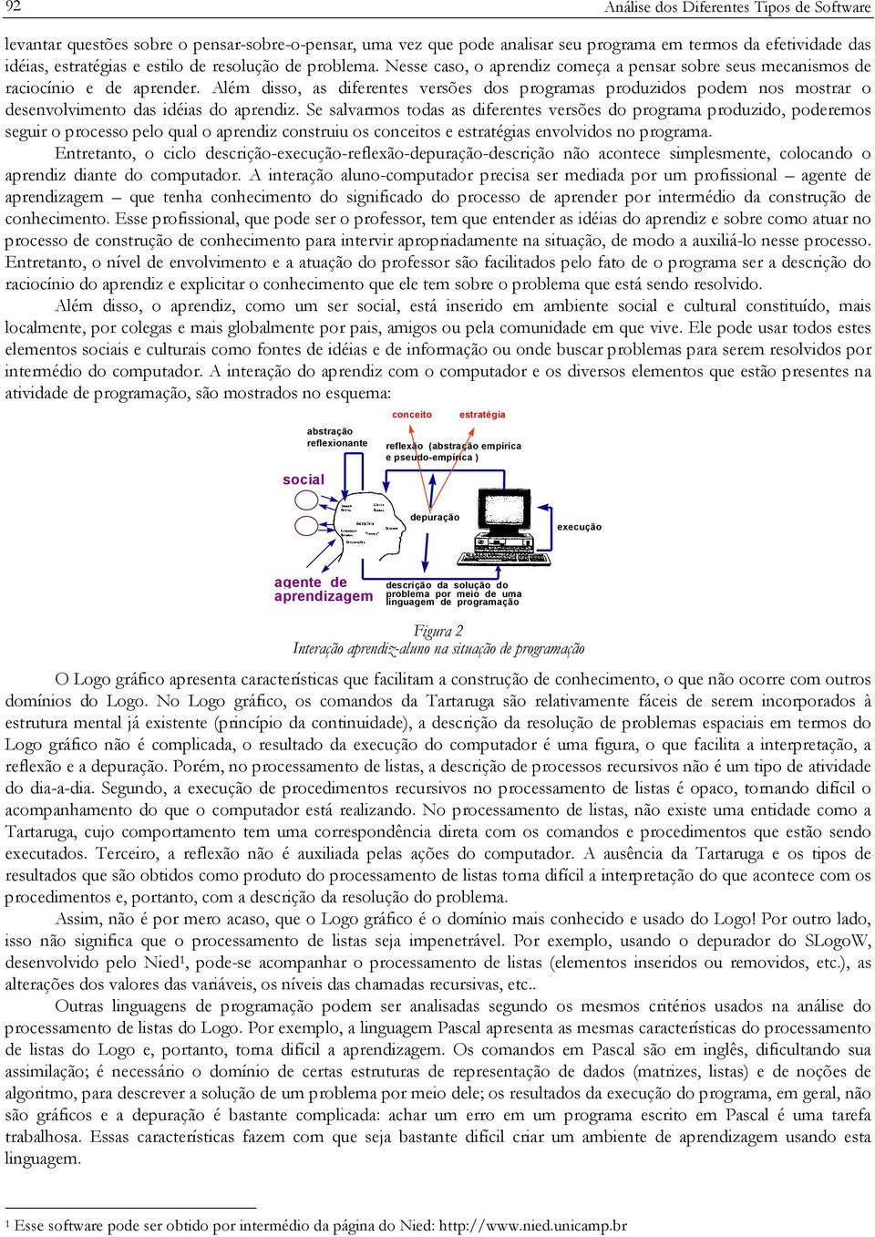 Além disso, as diferentes versões dos programas produzidos podem nos mostrar o desenvolvimento das idéias do aprendiz.