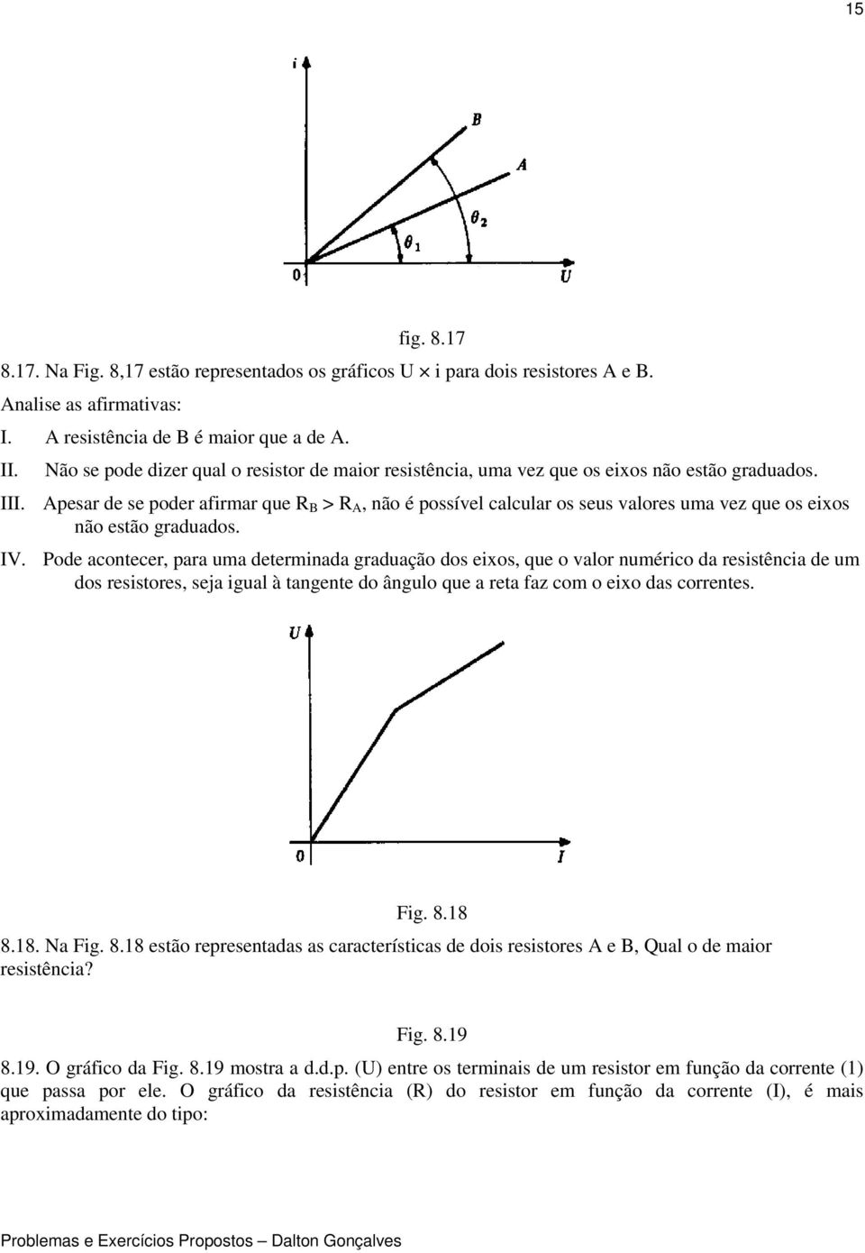 Apesar de se poder afirmar que R B > R A, não é possível calcular os seus valores uma vez que os eixos não estão graduados. IV.