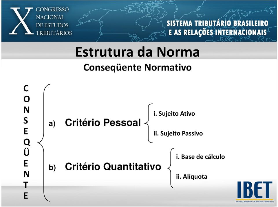 Critério Quantitativo i. Sujeito Ativo ii.