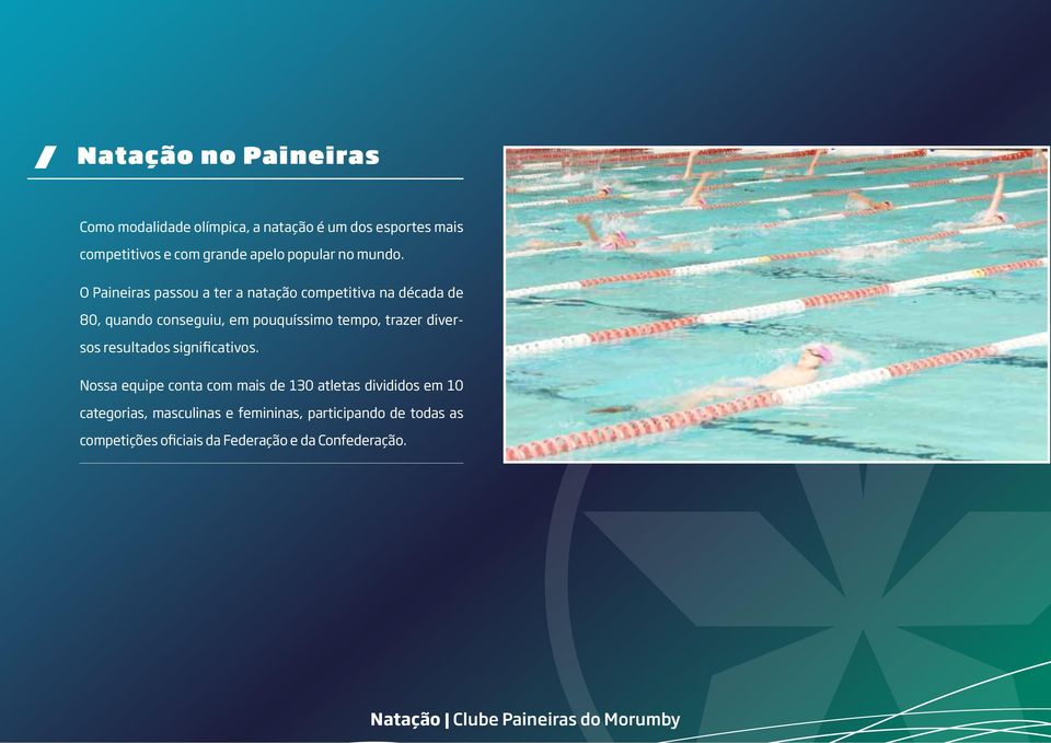O Paineiras passou a ter a natação competitiva na década de 80, quando conseguiu, em pouquíssimo tempo, trazer