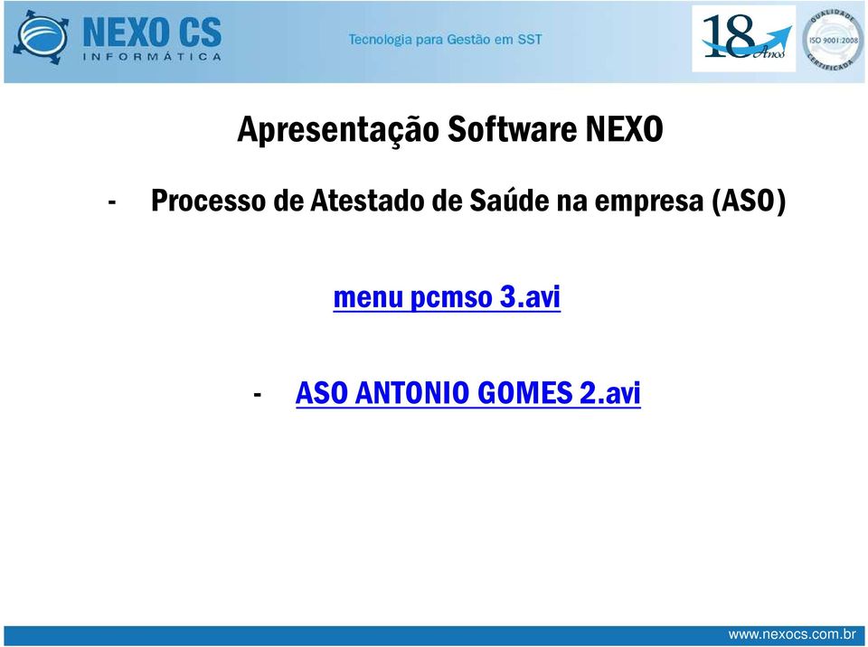 na empresa (ASO) menu pcmso 3.