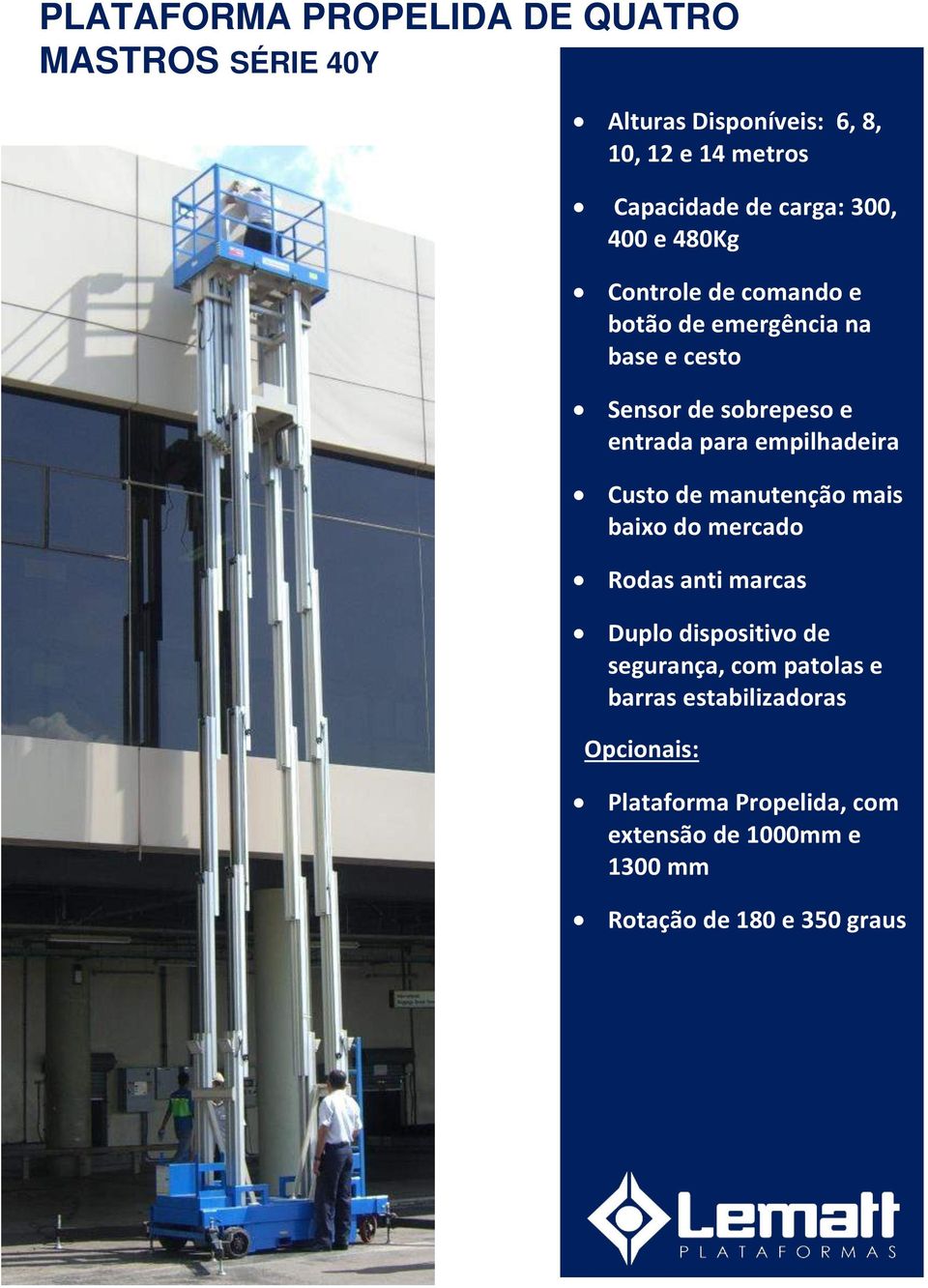 para empilhadeira Custo de manutenção mais baixo do mercado Rodas anti marcas Duplo dispositivo de segurança, com