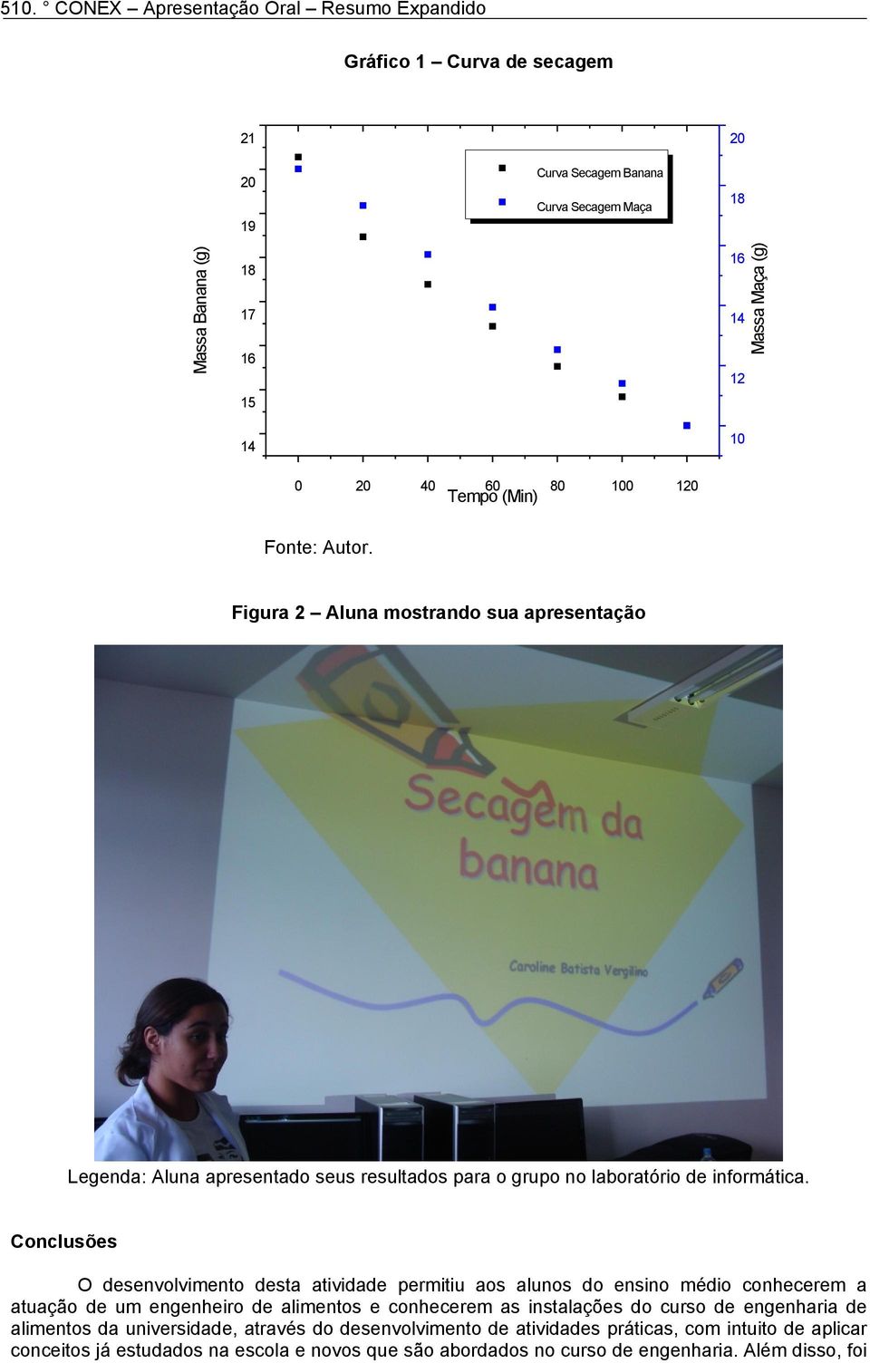 Conclusões O desenvolvimento desta atividade permitiu aos alunos do ensino médio conhecerem a atuação de um engenheiro de alimentos e conhecerem as instalações do curso de