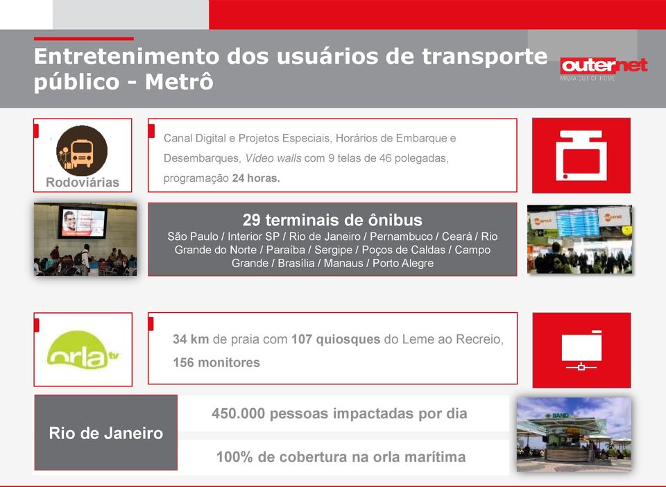 29 terminais de ônibus São Paulo / Interior SP / Rio de Janeiro / Pernambuco / Ceará / Rio Grande do Norte / Paraíba / Sergipe / Poços de