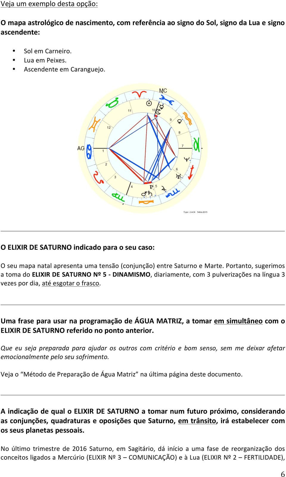 Portanto, sugerimos a toma do ELIXIR DE SATURNO Nº 5 - DINAMISMO, diariamente, com 3 pulverizações na língua 3 vezes por dia, até esgotar o frasco.