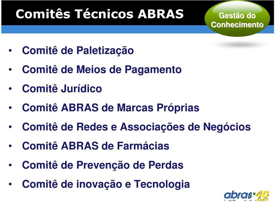 Próprias Comitê de Redes e Associações de Negócios Comitê ABRAS de