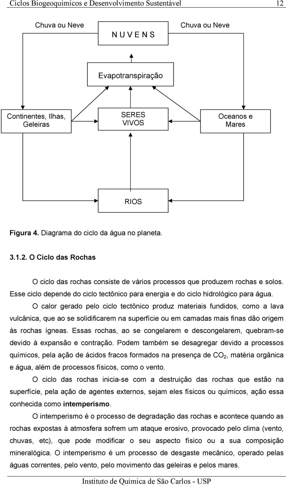 Esse ciclo depende do ciclo tectônico para energia e do ciclo hidrológico para água.