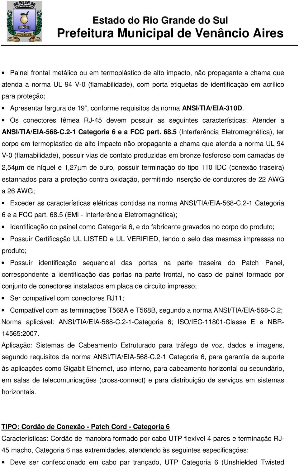 2-1 Categoria 6 e a FCC part. 68.