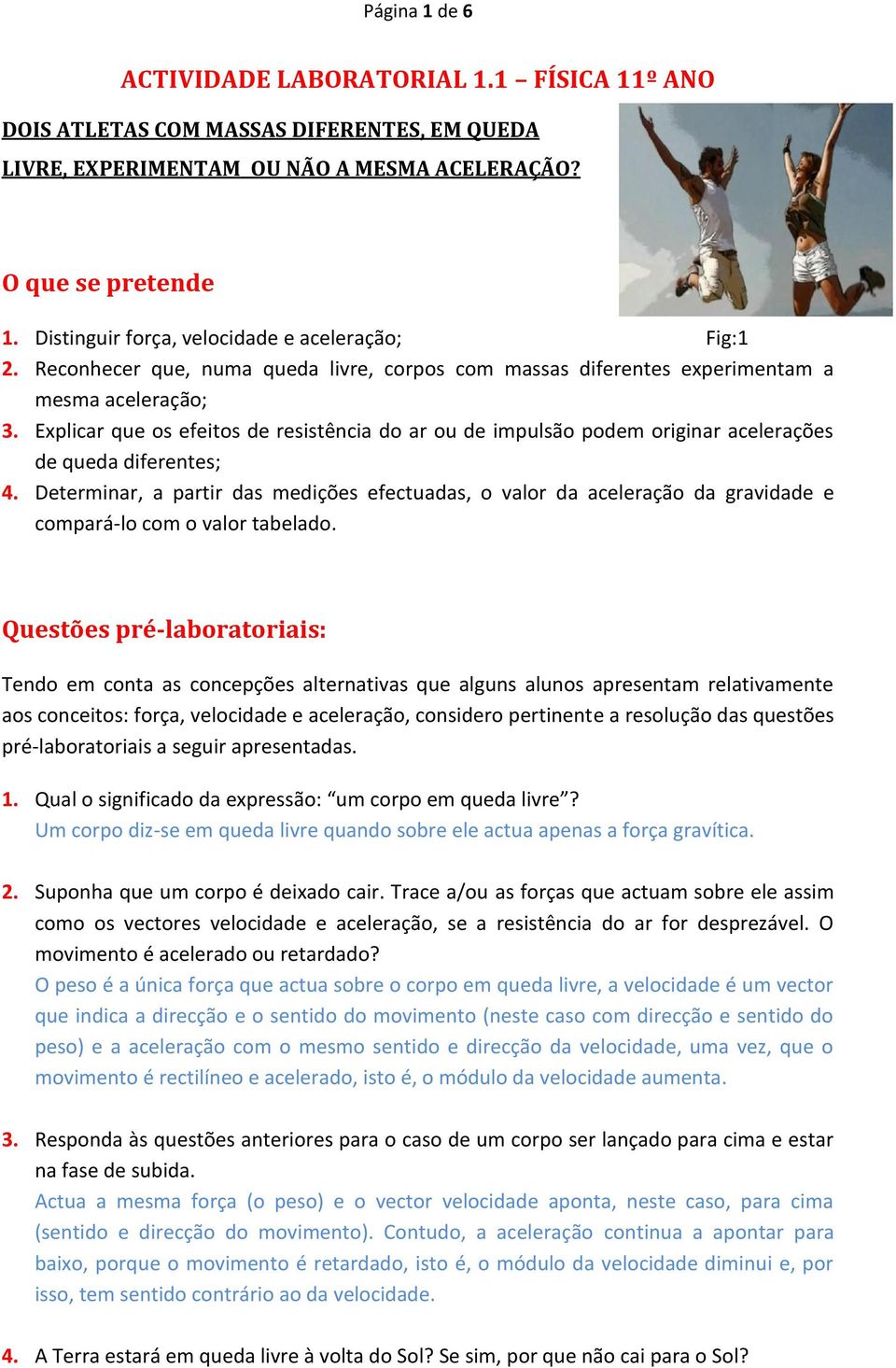 ACTIVIDADE LABORATORIAL 1.1 FÍSICA 11º ANO - PDF Free Download