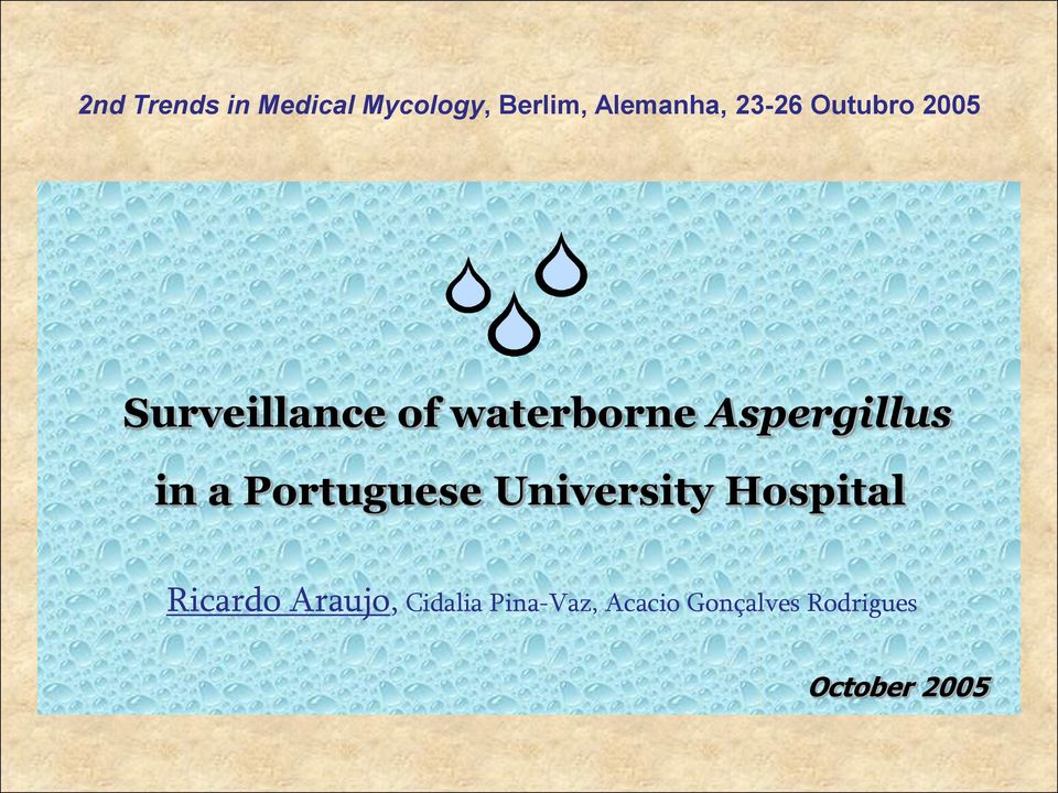 Aspergillus in a Portuguese University Hospital