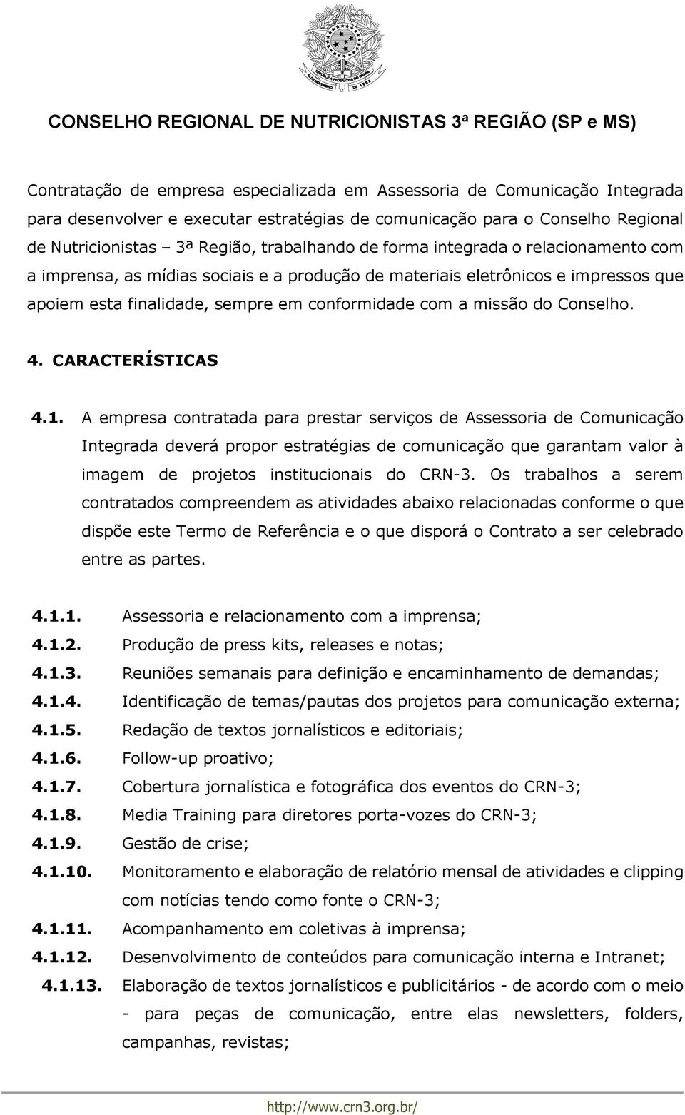 CARACTERÍSTICAS 4.1.