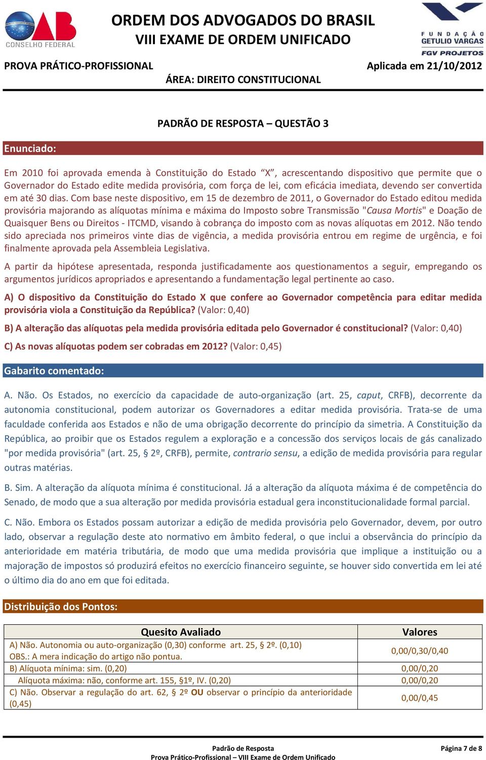 Com base neste dispositivo, em 15 de dezembro de 2011, o Governador do Estado editou medida provisória majorando as alíquotas mínima e máxima do Imposto sobre Transmissão "Causa Mortis" e Doação de