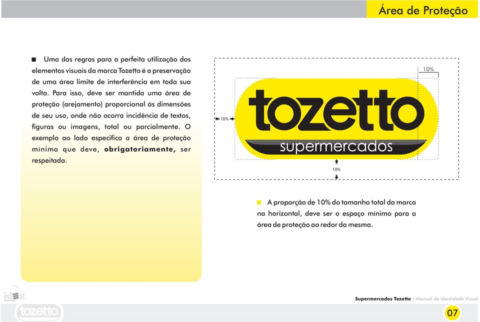 Para isso, deve ser mantida uma área de proteção (arejamento) proporcional às dimensões de seu uso, onde não ocorra incidência de textos, guras ou