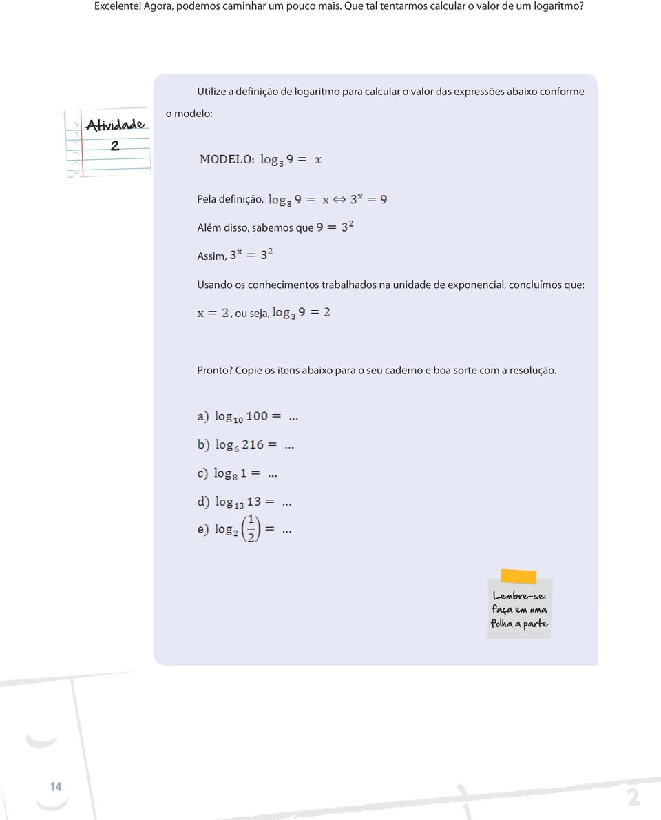 definição, Além disso, sabemos que Assim, Usando os conhecimentos trabalhados na unidade de