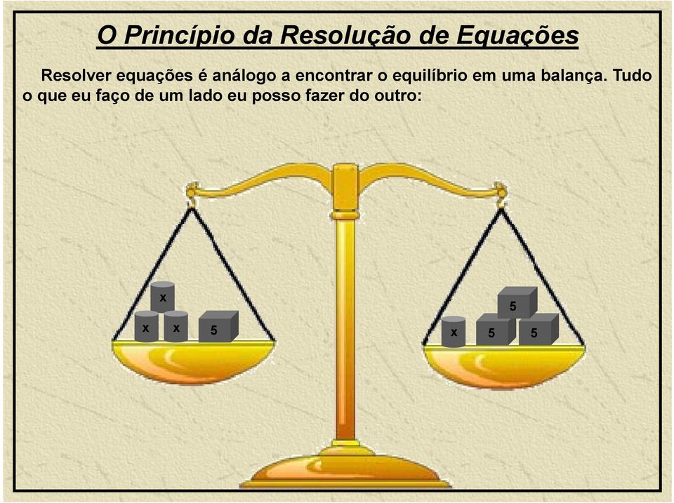 equilíbrio em uma balança.