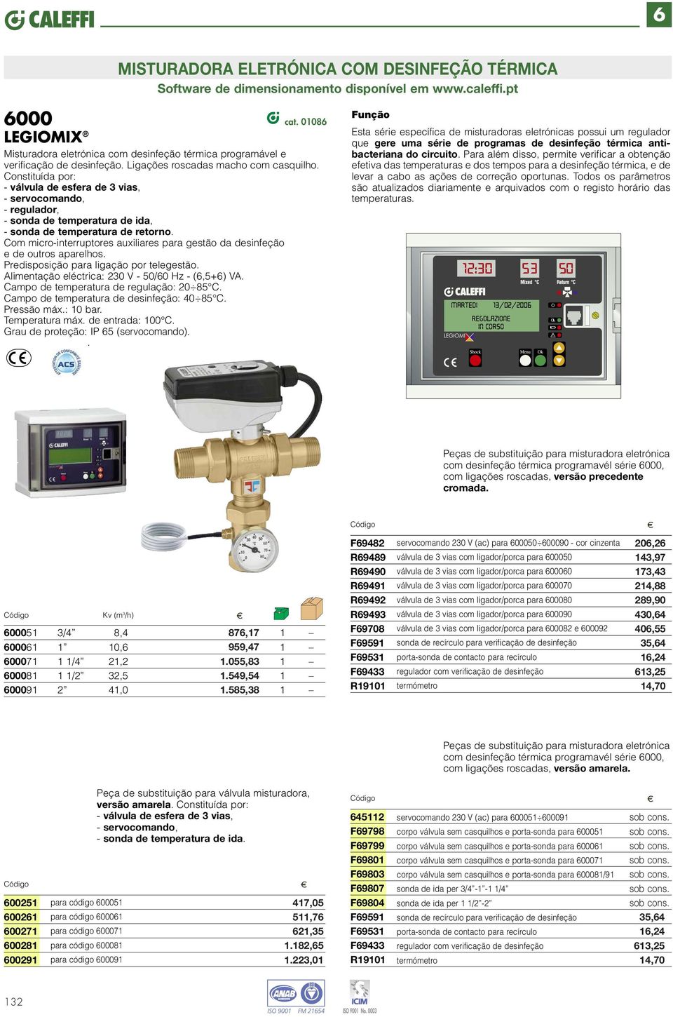 Constituída por: - válvula de esfera de 3 vias, - servocomando, - regulador, - sonda de de ida, - sonda de de retorno.