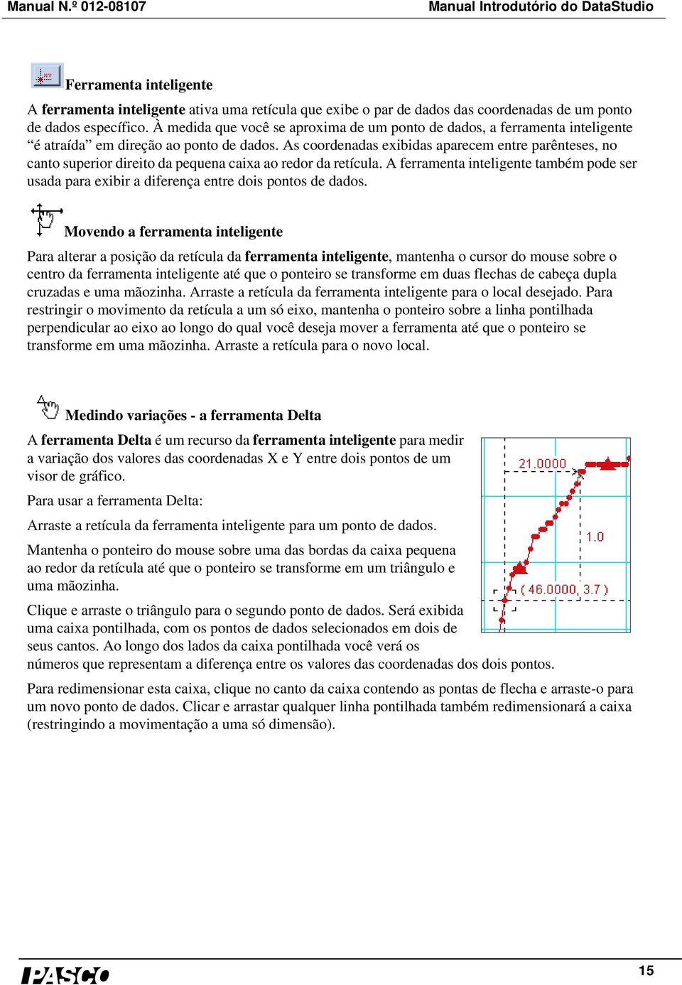 As coordenadas exibidas aparecem entre parênteses, no canto superior direito da pequena caixa ao redor da retícula.