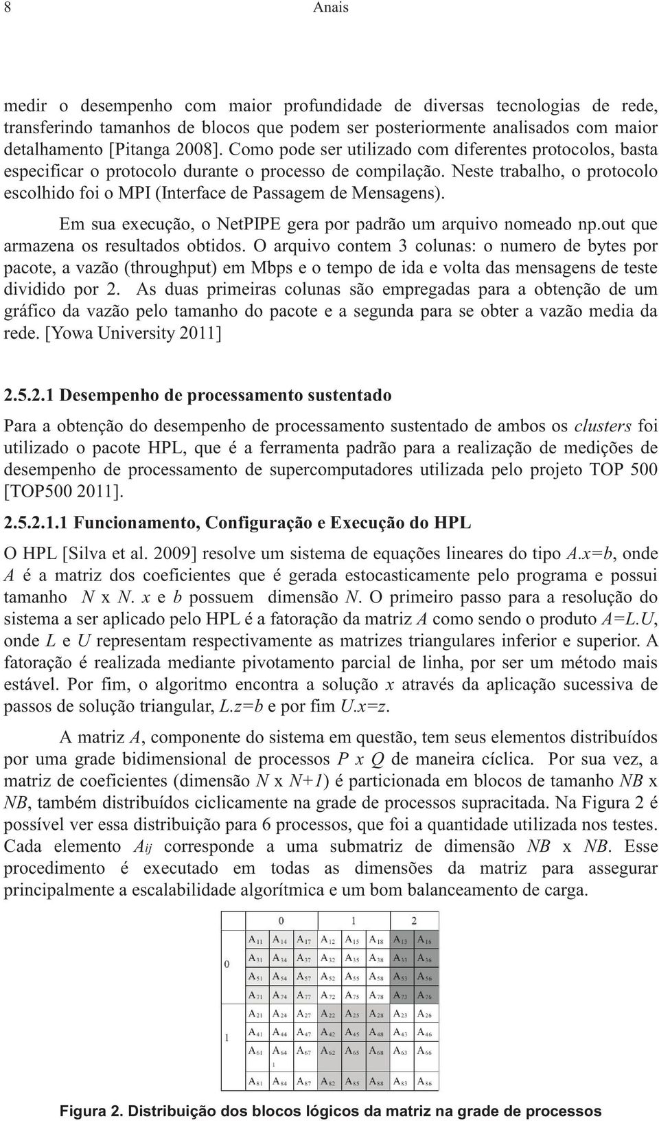 Em sua execução, o NetPIPE gera por padrão um arquivo nomeado np.out que armazena os resultados obtidos.