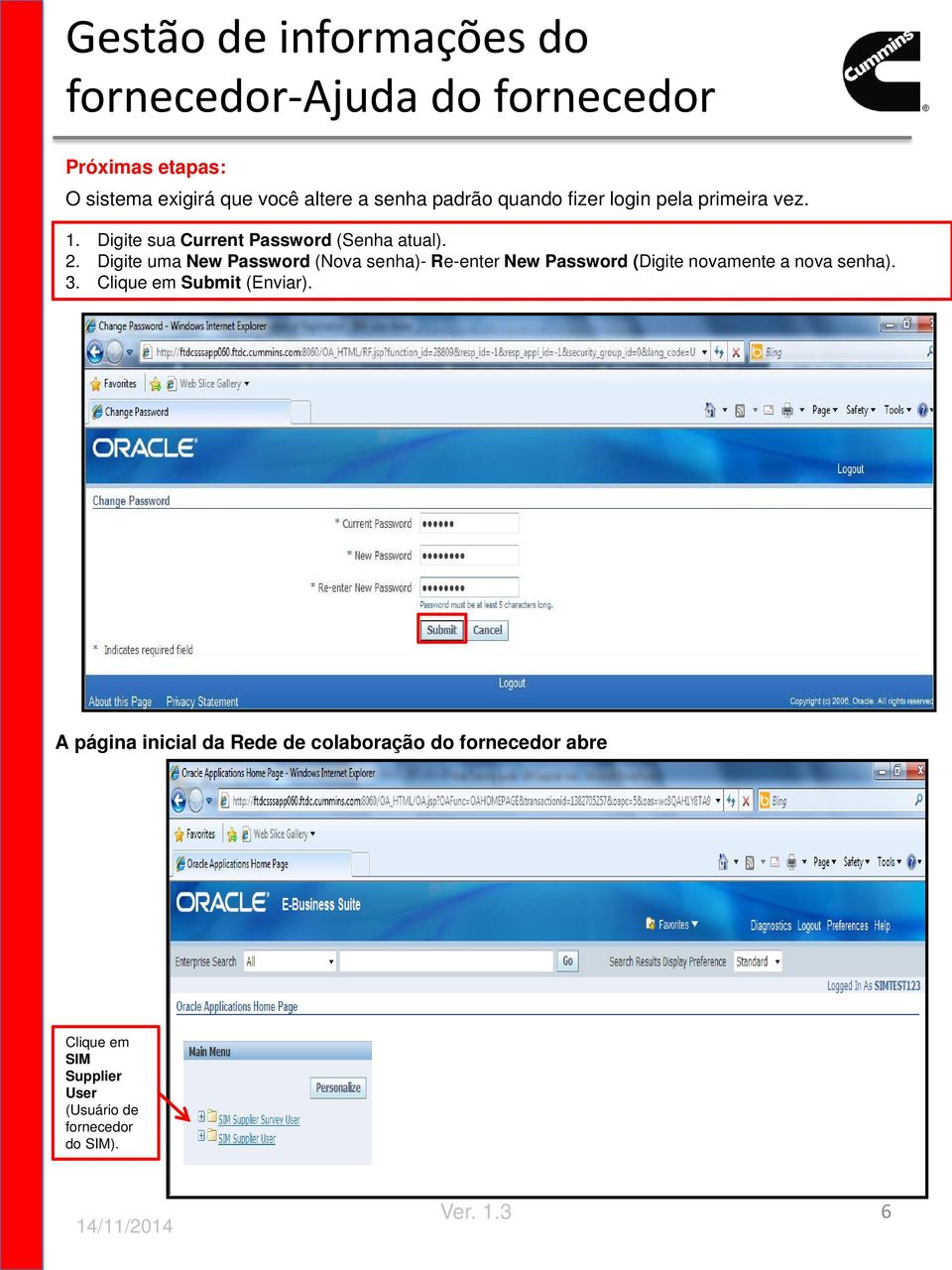 Digite uma New Password (Nova senha)- Re-enter New Password (Digite novamente a nova senha). 3.