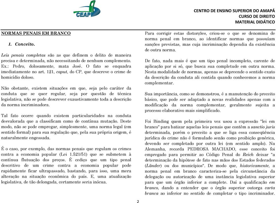 Não obstante, existem situações em que, seja pelo caráter da conduta que se quer regular, seja por questão de técnica legislativa, não se pode descrever exaustivamente toda a descrição da norma