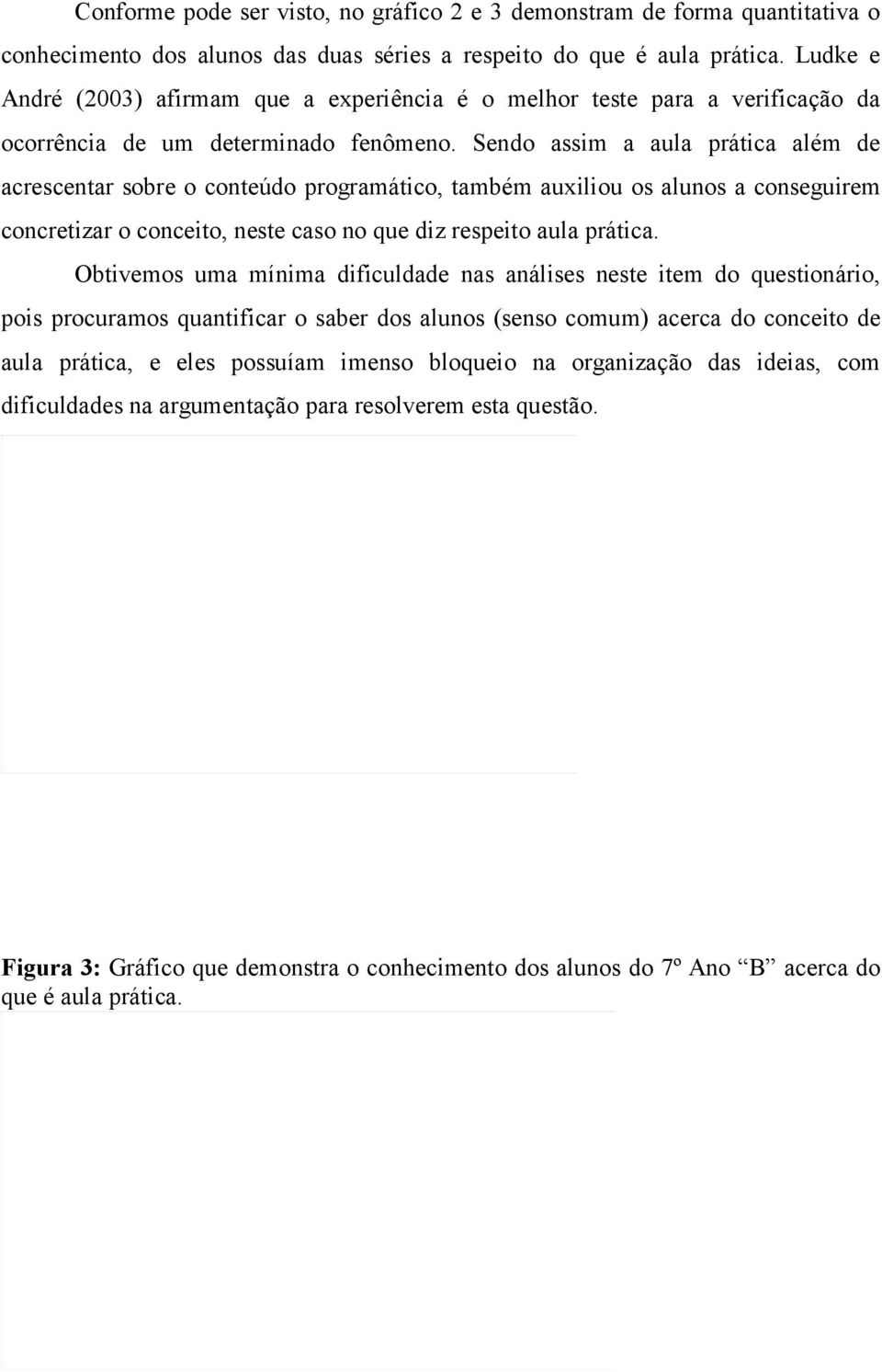 Sendo assim a aula prática além de acrescentar sobre o conteúdo programático, também auxiliou os alunos a conseguirem concretizar o conceito, neste caso no que diz respeito aula prática.