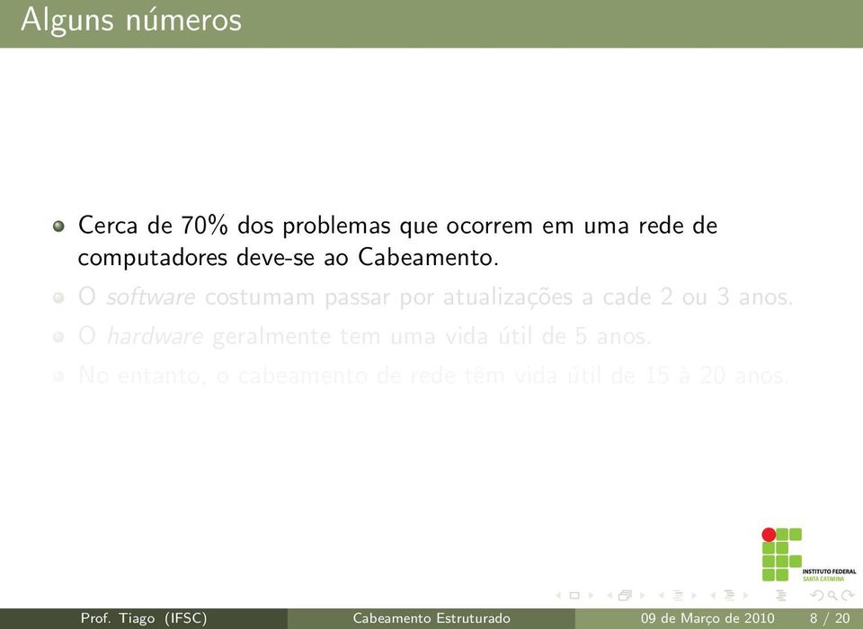 O hardware geralmente tem uma vida útil de 5 anos.